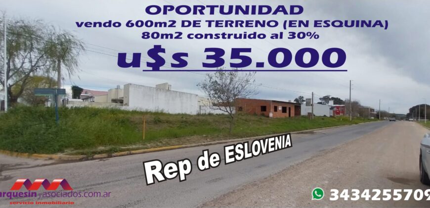 terreno en venta con m2 construido San Benito