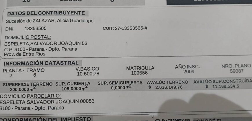 casa en venta calle Espeletta a 50m de Av. Ramirez , Parana